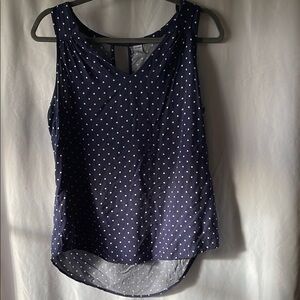 Polka Dot Sleeveless Navy Top